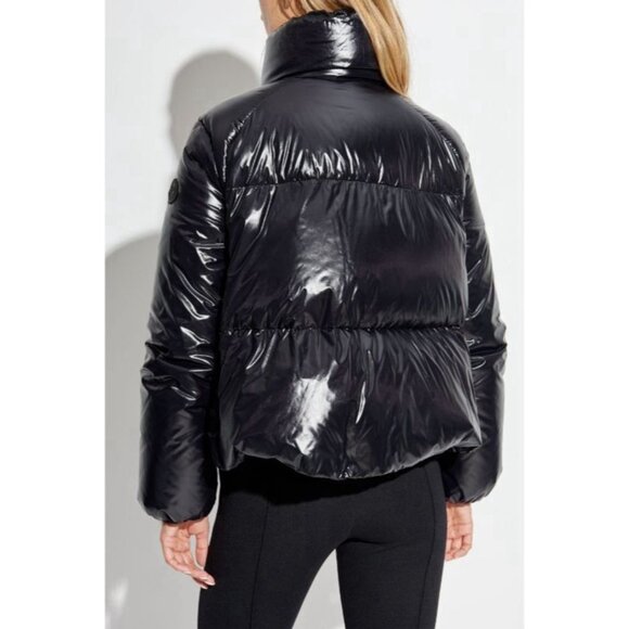 MONCLER Breteuil Giubbotto Cropped Black Puffer Down Jacket Wms Size 4/ L $1690+ - Picture 2 of 14